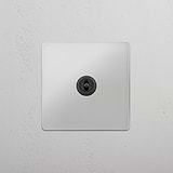 Efficient Central Single Toggle Switch in Clear Bronze for Light Control on White Background