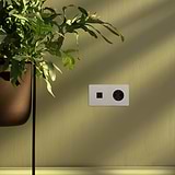 Double USB 30W & Schuko Module Round - Polished Nickel Black