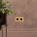 Double 2x Swiss Module Round - Antique Brass Black
