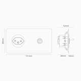 Double Toggle Switch + Swiss Type J Power Module Round - Paintable Polished Nickel Black