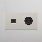 Double USB 30W & Danish Module - Polished Nickel Black