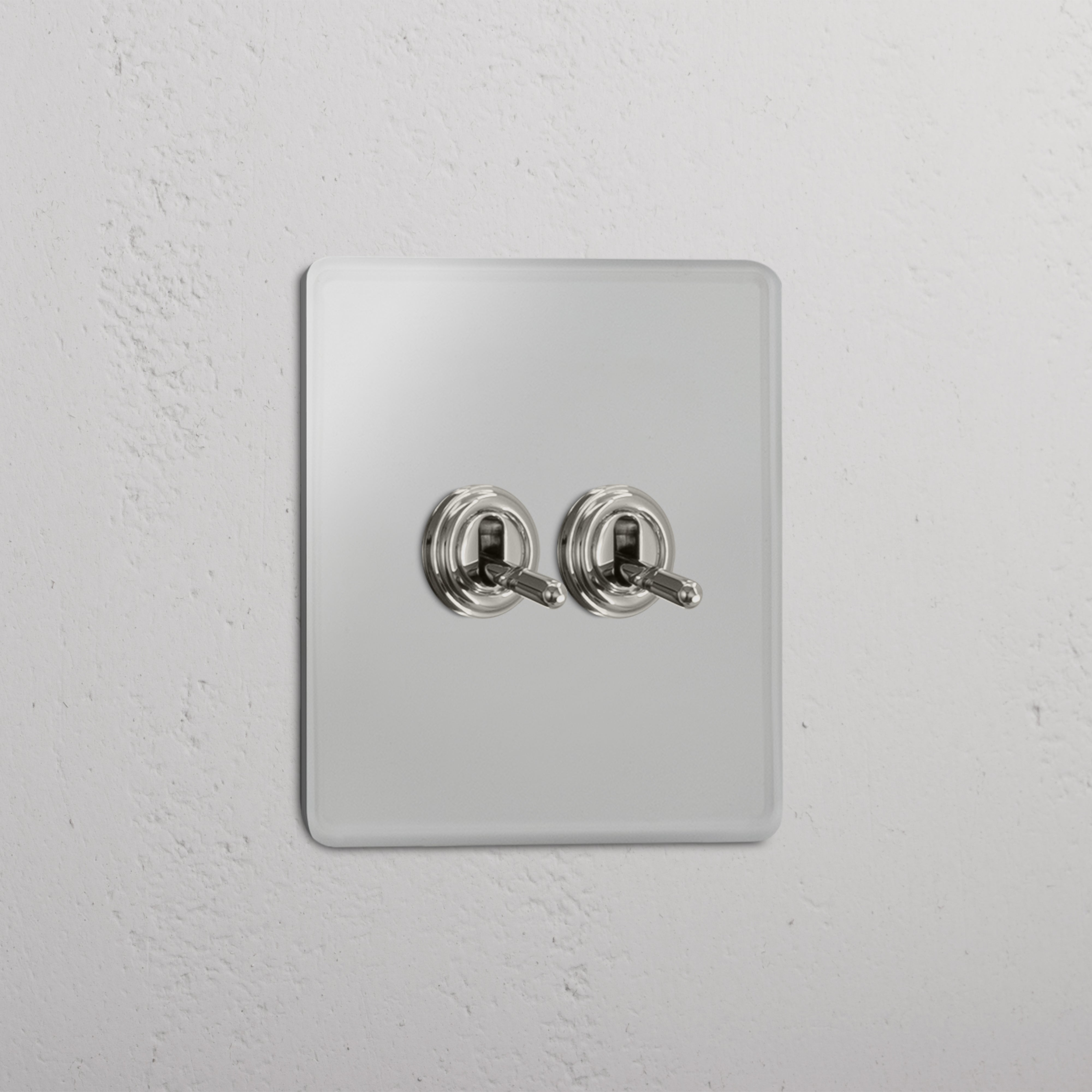 Efficient Double Toggle Switch in Clear Polished Nickel - Reliable Lighting Control Accessory