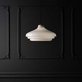 Brookfield Large Pendant Light Opal Glass - Antique Brass