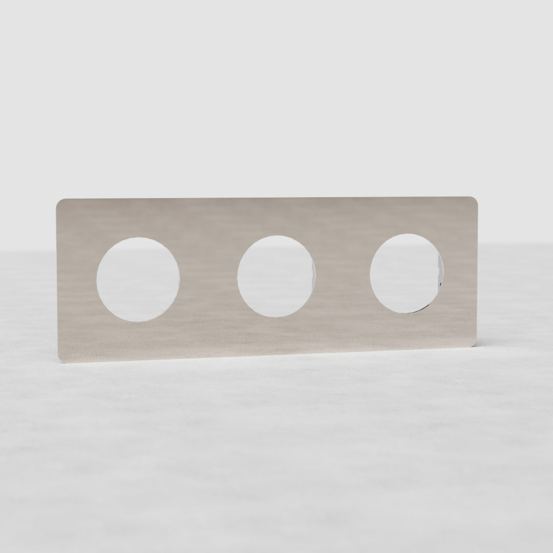 Triple Module Plate Round EU - Polished Nickel