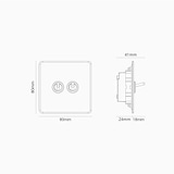 Single 2x Toggle Switch - Clear Antique Brass