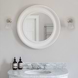 Luxury Fluted Glass - Polished Nickel on Wall with Mirror
