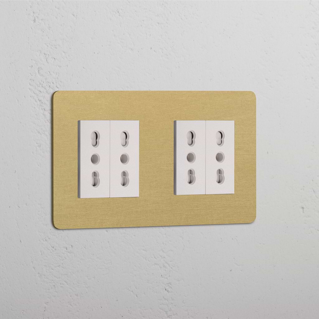 Double 4x Bipasso Module - Antique Brass White