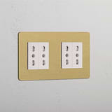 Double 4x Bipasso Module - Antique Brass White