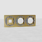 Triple 1x Keystone & 2x Module Plate Round EU - Antique Brass