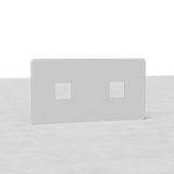 Paintable Double 2x Keystone EU switch plate with dual square cutouts, ready for customization.