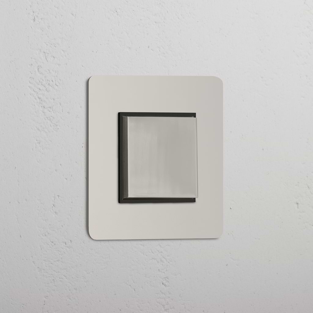 Central Control Light Switch: Polished Nickel Black Single Rocker Switch (Cent)