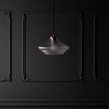Brookfield Medium Pendant Light Fluted Glass - Antique Brass