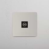 TV Signal Accessory on White Background: Polished Nickel Black Single TV Module