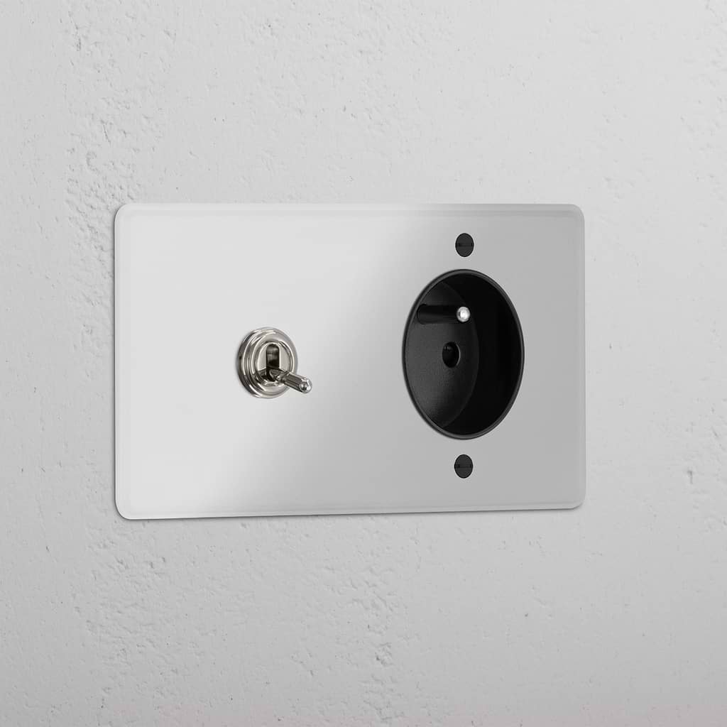 Double Toggle & French Module Round - Clear Polished Nickel Black 