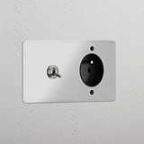 Double Toggle & French Module Round - Clear Polished Nickel Black 