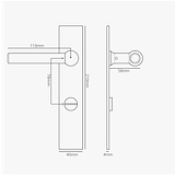 Harper Long Plate Sprung Door Handle & Thumbturn – Polished Nickel