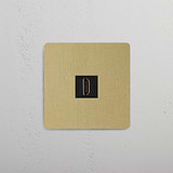 Antique Brass Black Single HDMI Module, Stylish Layout on White Background