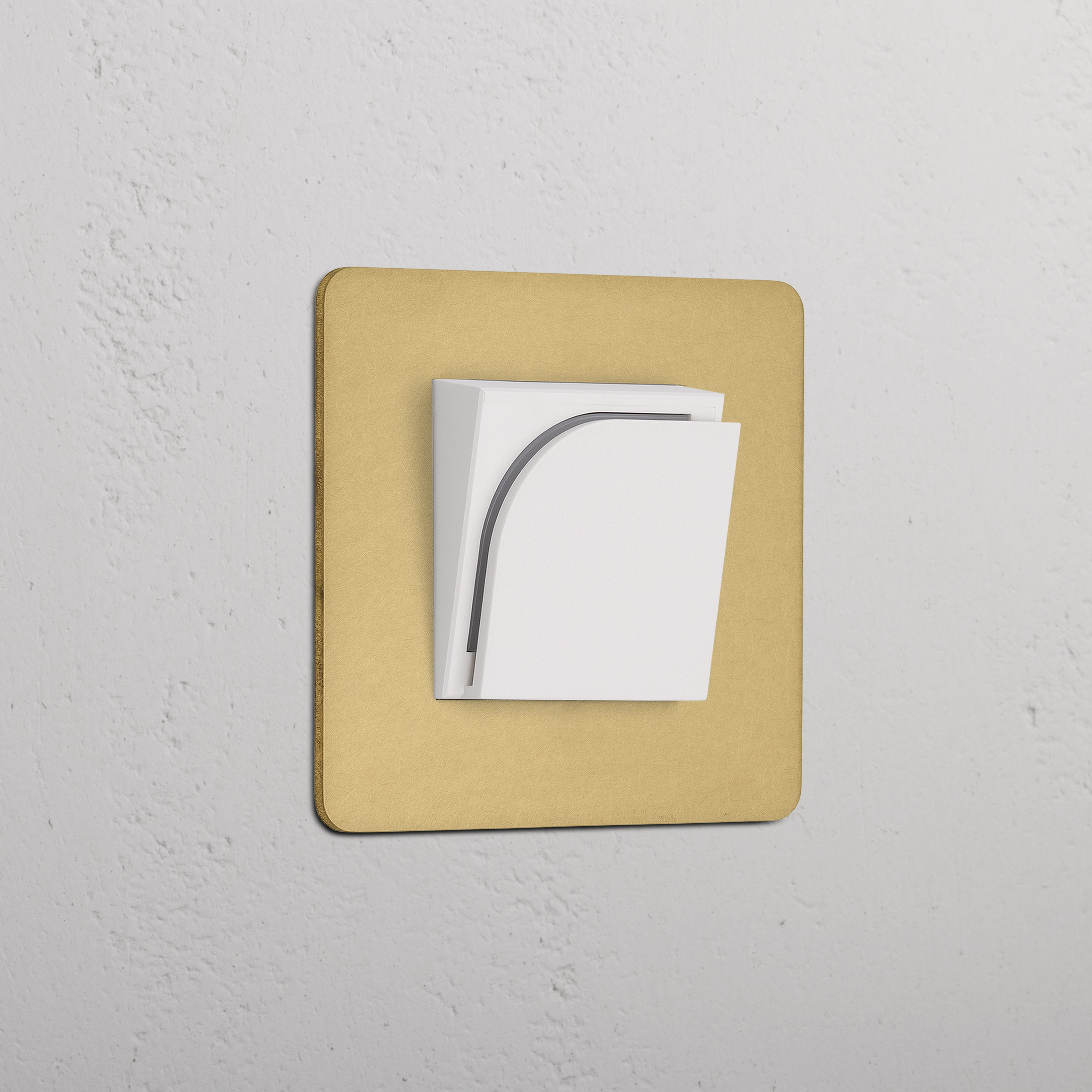 Single Hotel Key Card Switch - Antique Brass White