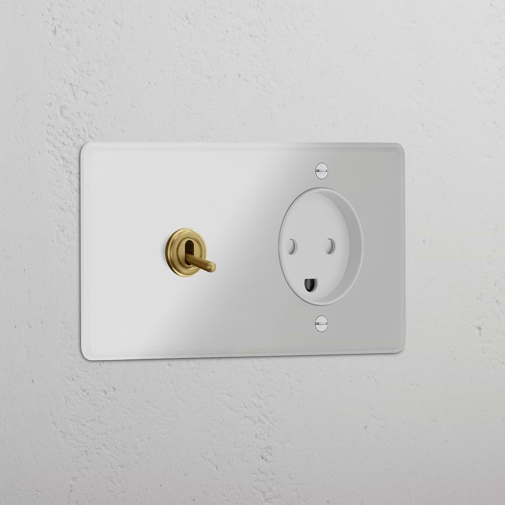 Double Toggle & Danish Module Round - Clear Antique Brass White 