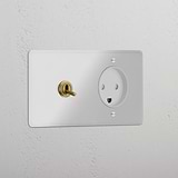 Double Toggle & Danish Module Round - Clear Antique Brass White 