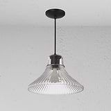 Hammersmith Medium Pendant Light Fluted Glass - Bronze
