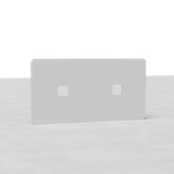 Double 2x Switch Plate EU, paintable, with two square cutouts on a textured background.
