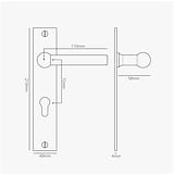 Harper Long Plate Sprung Door Handle & Euro Lock – Antique Brass 