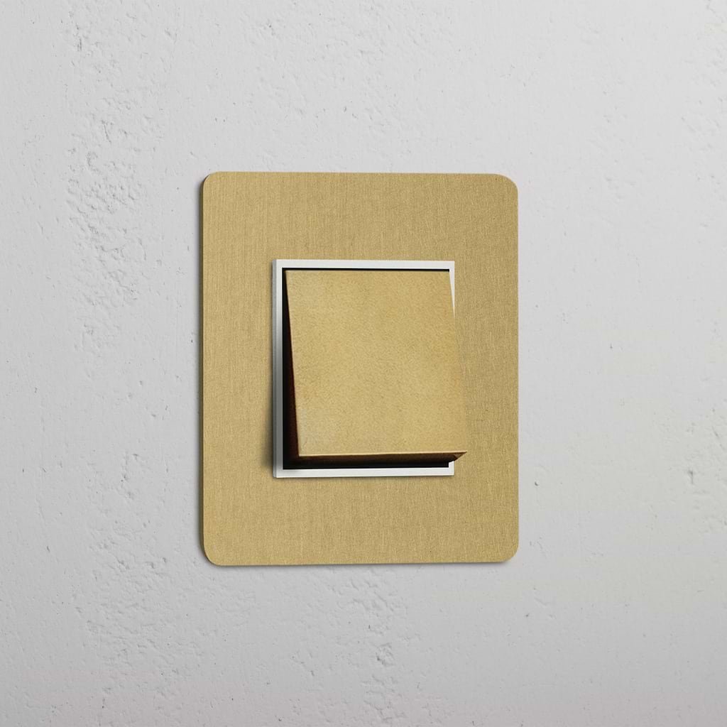 Intermediate Rocker Switch in Antique Brass White - Versatile Functionality