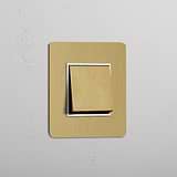 Intermediate Rocker Switch in Antique Brass White - Versatile Functionality