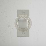 Poplar Short Plate Sprung Door Knob Polished Nickel Finish on White Background right Facing Front View