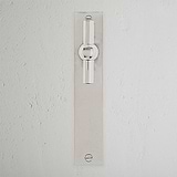 Harper T-Bar Long Plate Sprung Door Handle Polished Nickel Finish on White Background right Facing Front View