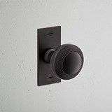 Poplar Short Plate Sprung Door Knob - Bronze