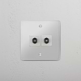 High-Quality Television Signal Tool: Clear White Dual TV Module on White Background