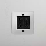 Single 2x Bipasso Module - Clear Black Front Facing on White Background