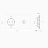 Double Toggle & Danish Module Round - Clear Polished Nickel White 