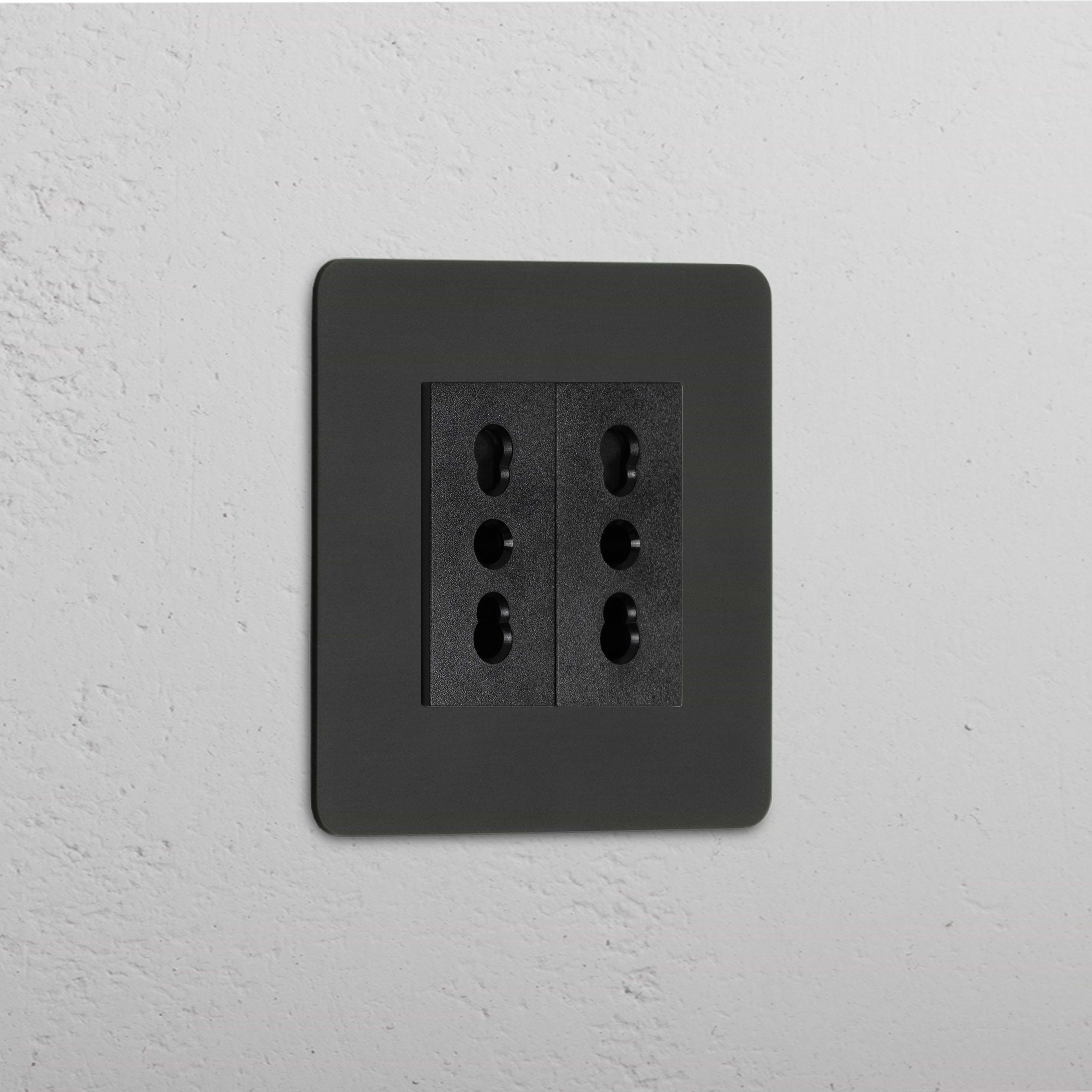 Bipasso socket Bronze Black Finish White Background