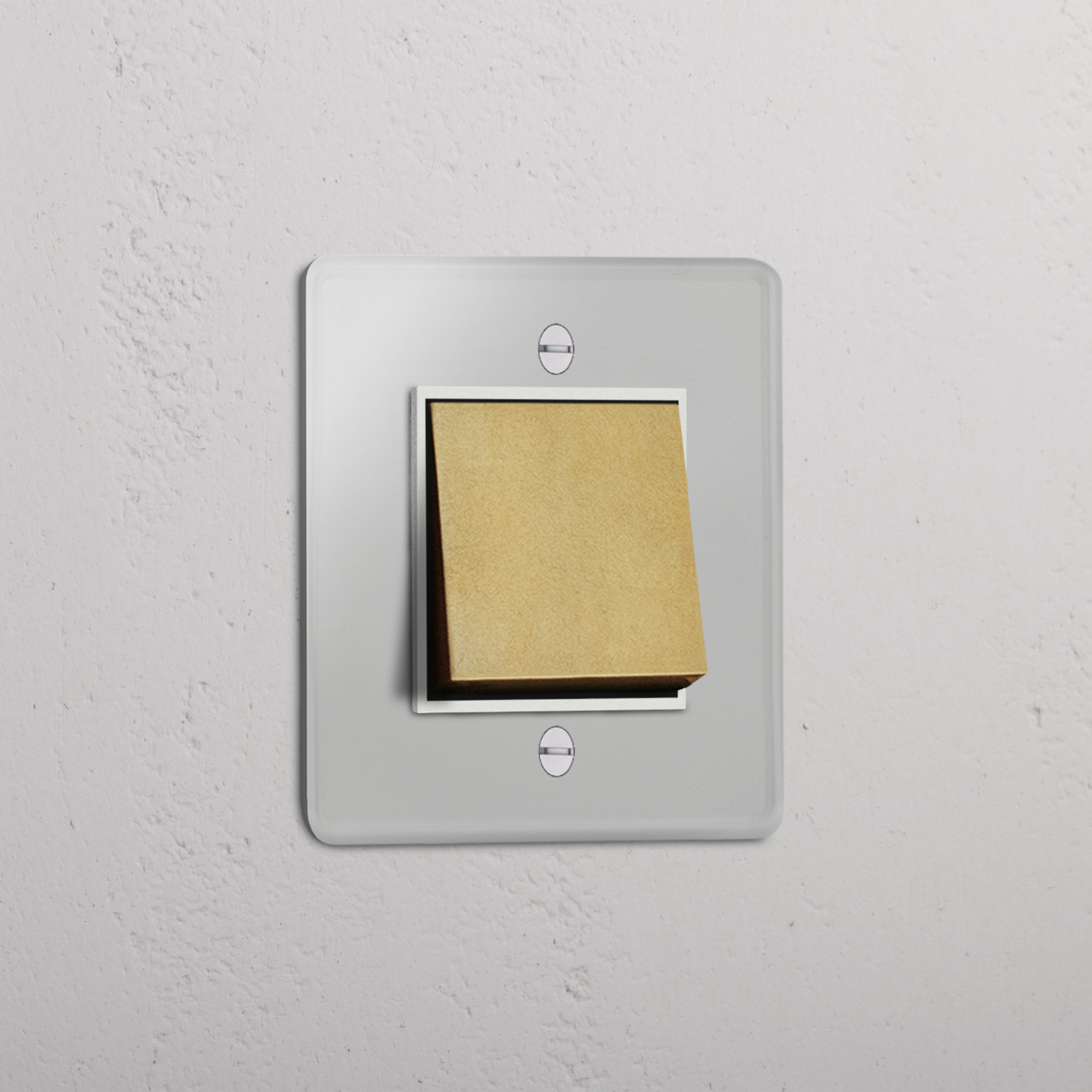 Single Rocker Switch in Clear Antique Brass White - Seamless Light Operation Accessory