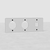 Triple 1x Keystone & 2x Module Plate Round EU - Clear Black