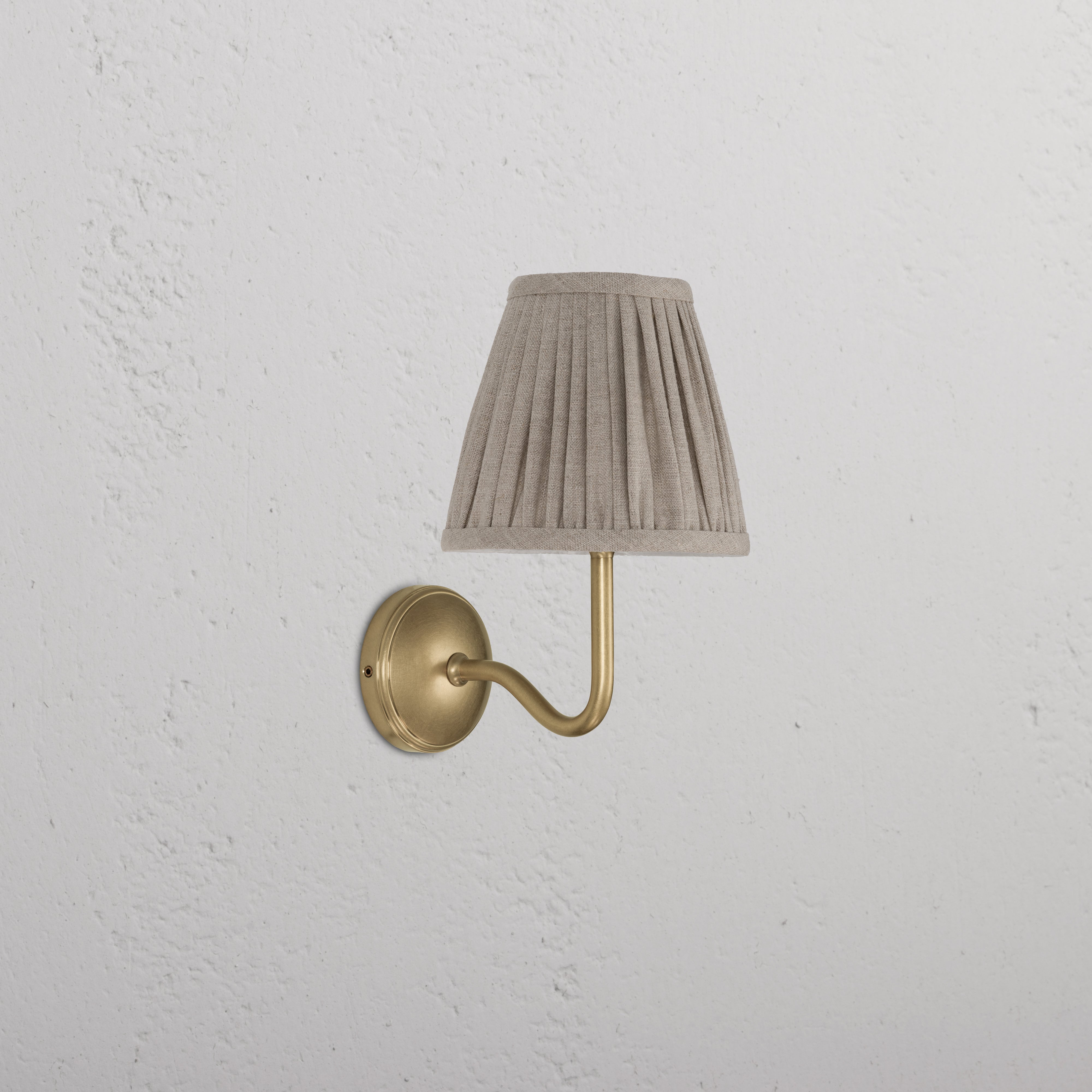 Malvern Small Wall Light Natural Beige - Antique Brass