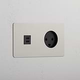 Double USB 30W & Danish Module - Polished Nickel Black