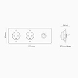 Triple Toggle & 2x Danish Module Round - Clear Antique Brass White 