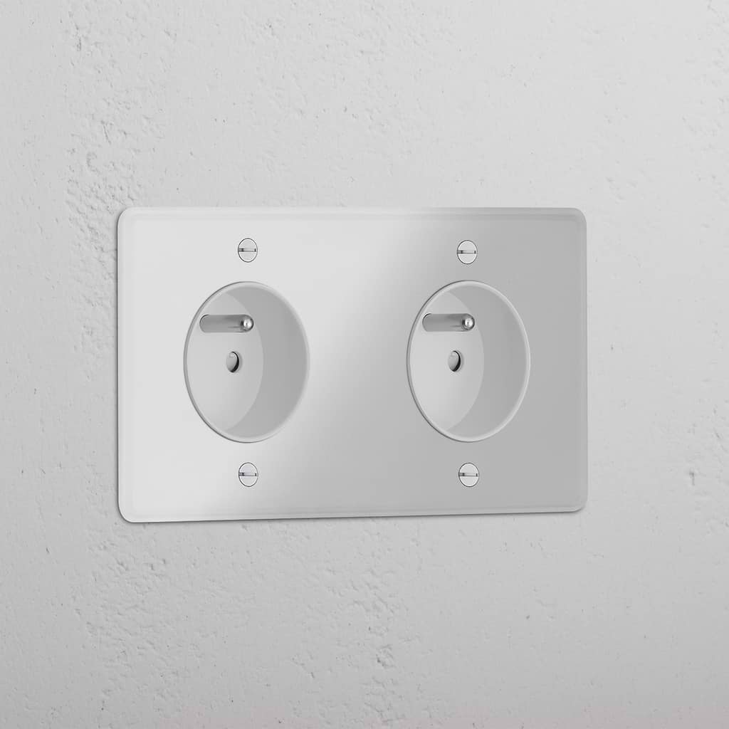 Double 2x French Power Module - Clear White