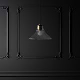 Hammersmith Medium Pendant Light Fluted Glass - Antique Brass