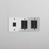 Triple USB 30W & 4x Bipasso Module - Clear Black