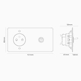Double Toggle & French Module Round - Clear Polished Nickel Black 