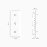 Triple 3x Vertical Toggle Switch - Paintable Polished Nickel