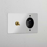 Double Toggle & French Module Round - Clear Antique Brass Black 