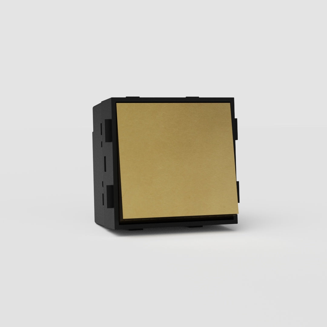 Intermediate Rocker Switch EU in Antique Brass Black - Reliable Lighting Solution