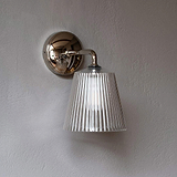 Richmond Medium Wall Light Fluted Glass Polished Nickel Finish on White Background Front Facing