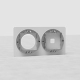 Paintable EU switch plate: 1x switch & 1x module, round design for a clean look.